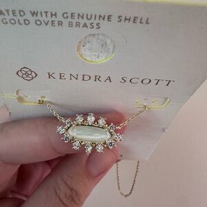 Kendra Scott Gold Eva Crystal Framed Pendant Necklace - NWT